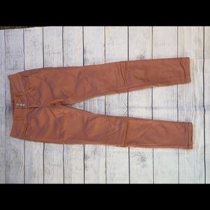 Pink jeans stretch
